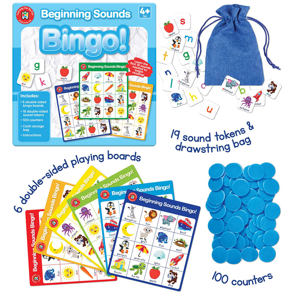 Image for LEARNING CAN BE FUN BINGO CARDS BEGINNING SOUNDS from Office Products Depot Gold Coast
