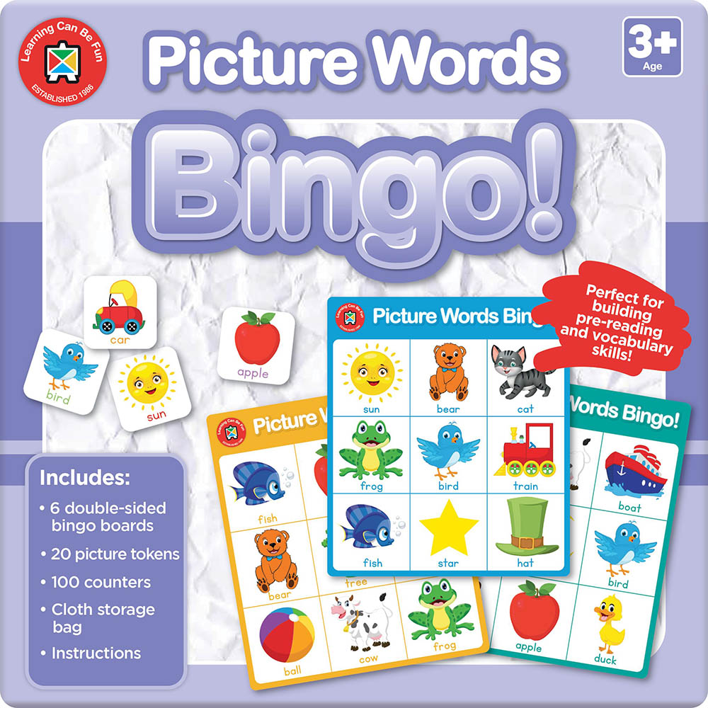 Image for LEARNING CAN BE FUN BINGO CARDS PICTURE WORDS from Ross Office Supplies Office Products Depot