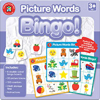 learning can be fun bingo cards picture words