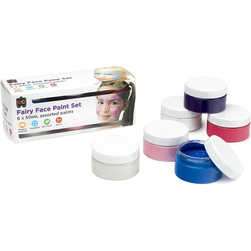 Image for EDUCATIONAL COLOURS FAIRY FACE AND BODY PAINT 50ML ASSORTED PACK 6 from Total Supplies Pty Ltd