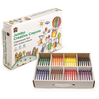Image for EDUCATIONAL COLOURS JUMBO CREATIVE CRAYONS ASSORTED CLASSPACK 200 from MOE Office Products Depot Mackay & Whitsundays