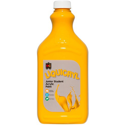 Image for EDUCATIONAL COLOURS LIQUICRYL JUNIOR STUDENT PAINT 2 LITRE WARM YELLOW from Total Supplies Pty Ltd