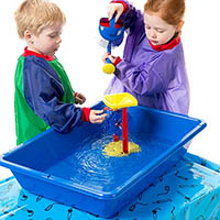 educational colours sand and water play tray blue