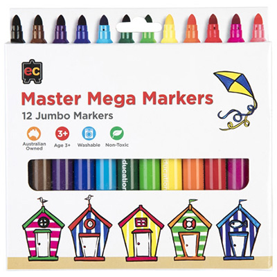 Image for EDUCATIONAL COLOURS MASTER MEGA MARKERS PACK 12 from Margaret River Office Products Depot
