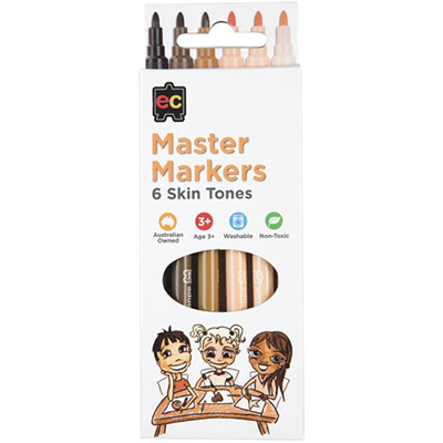 Image for EDUCATIONAL COLOURS MASTER SKIN TONE MARKERS PACK 6 from Margaret River Office Products Depot
