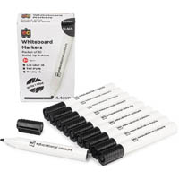 educational colours whiteboard marker bullet tip 4.4mm black pack 10