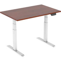 ergovida eed-623d electric sit-stand desk 1500 x 750mm white/dark walnut