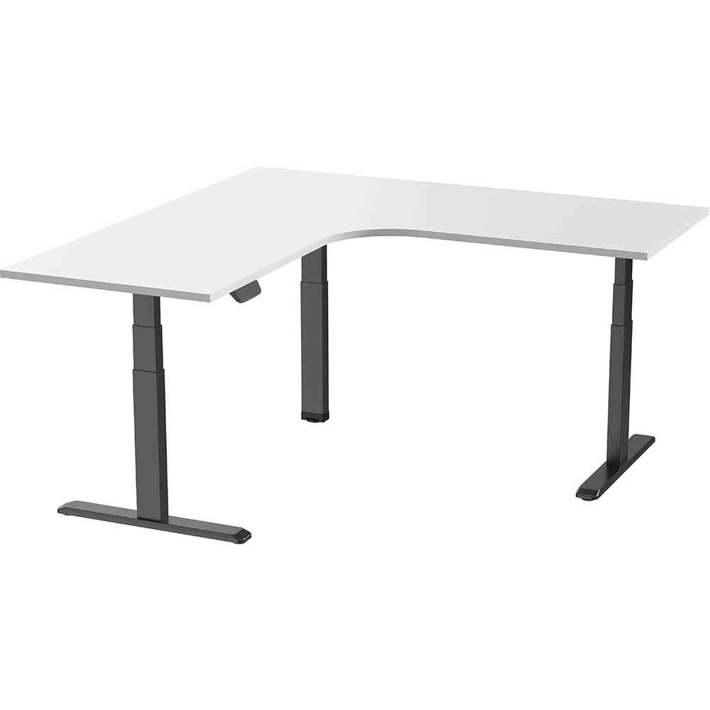 Image for ERGOVIDA EED-633D ELECTRIC SIT-STAND CORNER DESK 1800 X 1800 X 750MM BLACK/WHITE from MOE Office Products Depot Mackay & Whitsundays