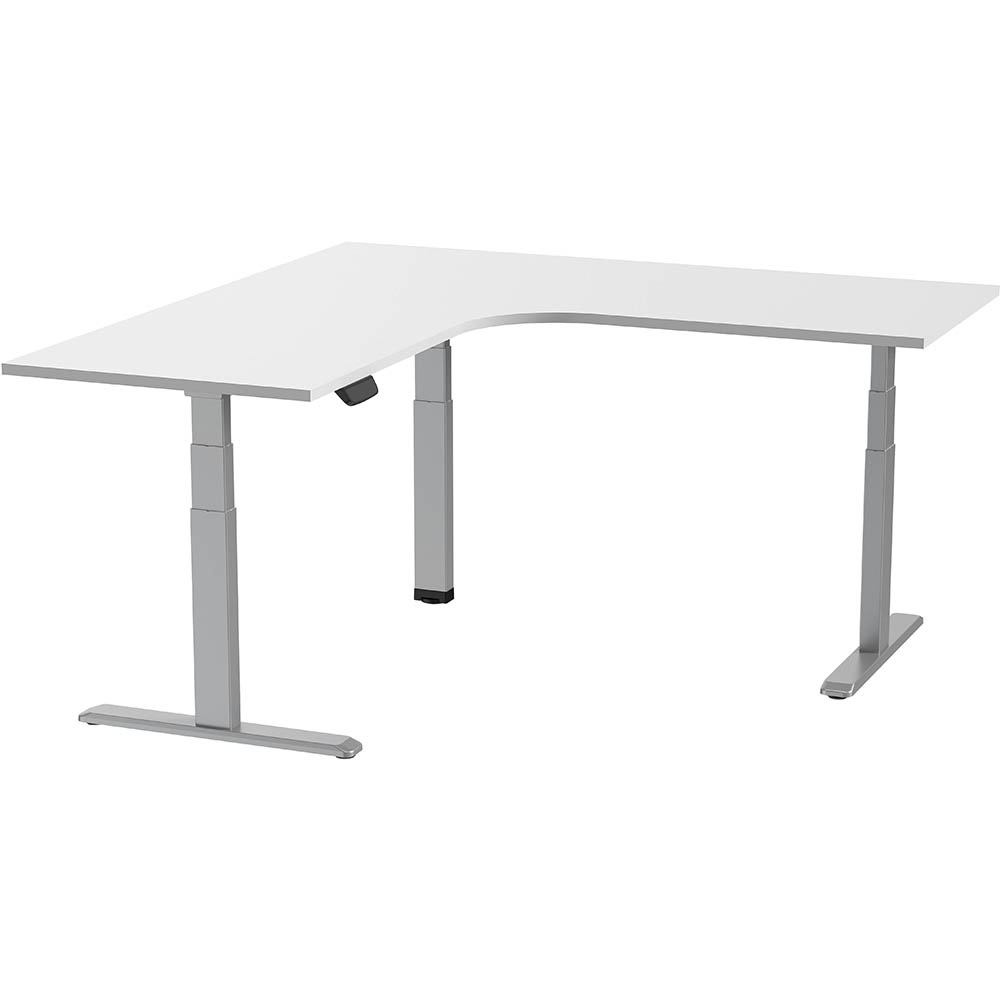 Image for ERGOVIDA EED-633D ELECTRIC SIT-STAND CORNER DESK 1800 X 1800 X 750MM GREY/WHITE from MOE Office Products Depot Mackay & Whitsundays