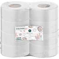 regal eco recycled jumbo toilet roll 2-ply 300m white carton 8