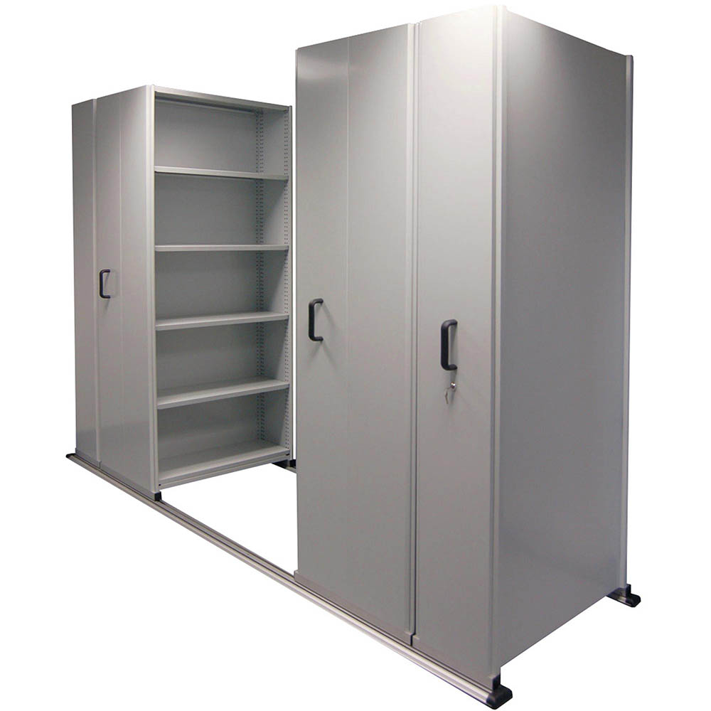 Image for APC EZISLIDE AISLE SAVER 4 BAY 5 SHELVES 2750 X 2175 X 1200 X 400MM CYBER GREY from Office Products Depot