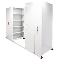 apc ezislide aisle saver 4 bay 5 shelves 2750 x 2175 x 1200 x 400mm white