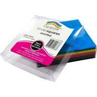 rainbow kinder shapes paper square 85gsm 127mm glossy assorted pack 360