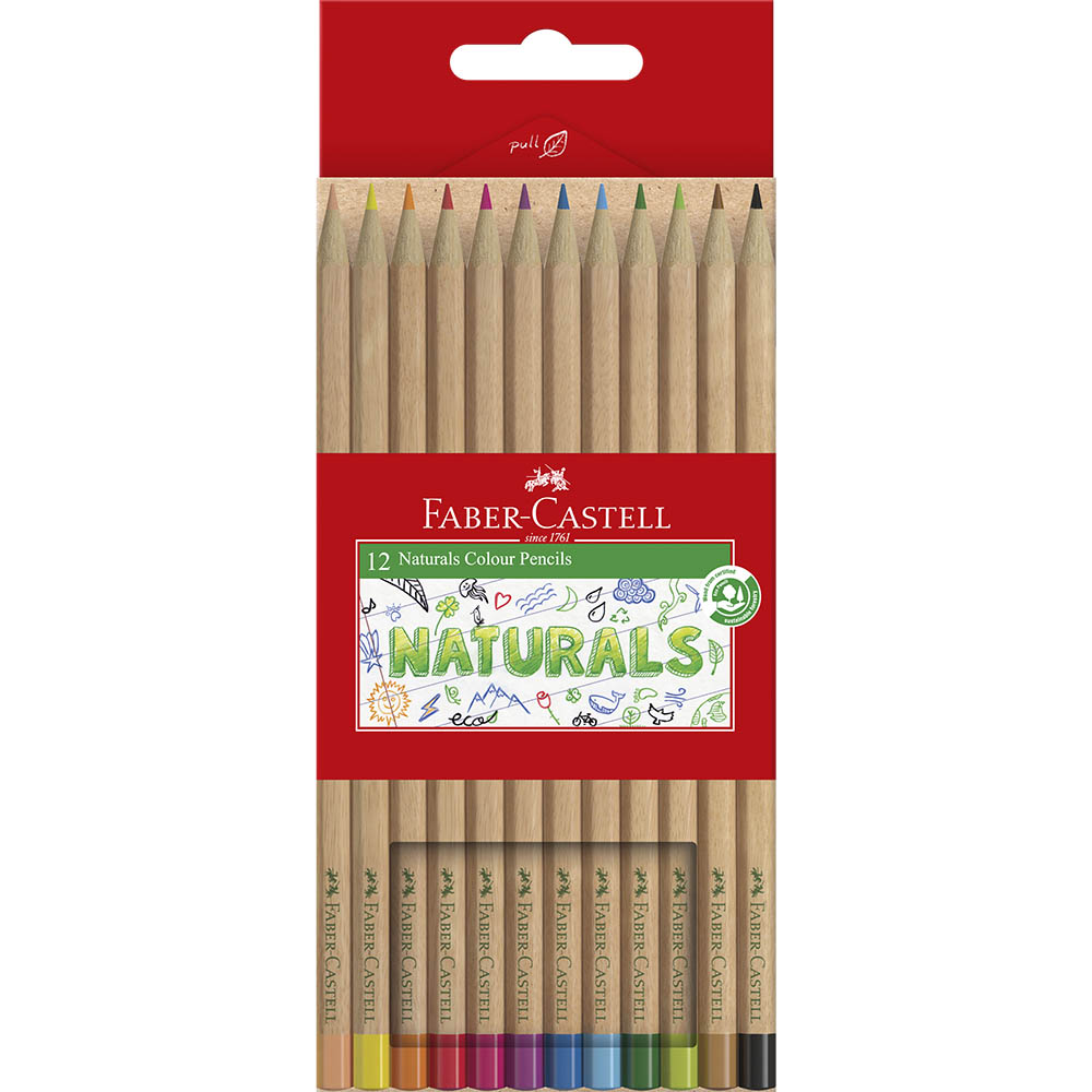 Image for FABER-CASTELL NATURAL COLOUR PENCILS ASSORTED PACK 12 from MOE Office Products Depot Mackay & Whitsundays