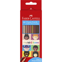faber-castell classic colour pencils world colours assorted pack 10