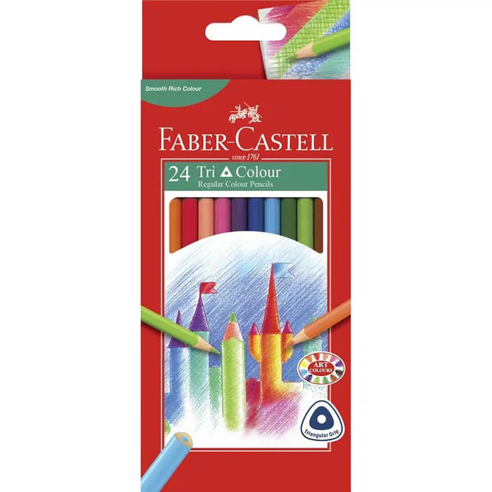 Image for FABER-CASTELL TRIANGULAR COLOUR PENCILS ASSORTED PACK 24 from Margaret River Office Products Depot
