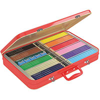 faber-castell junior triangular colour pencils assorted briefcase tin 240