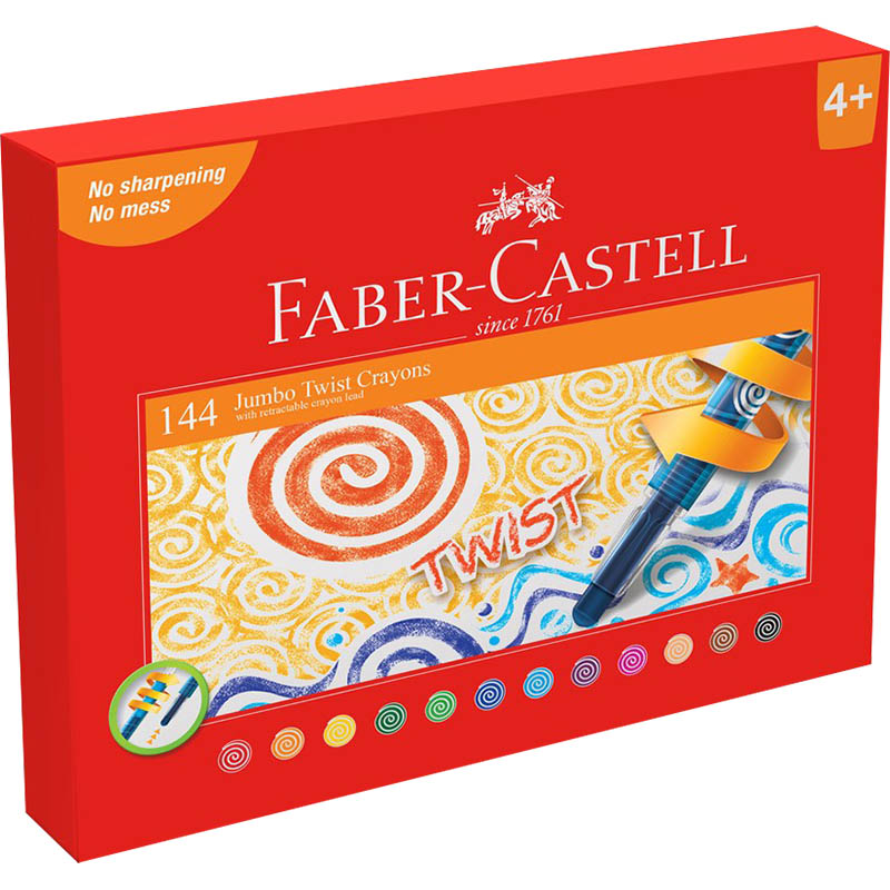Image for FABER-CASTELL JUMBO TWIST CRAYONS ASSORTED CLASSPACK 144 from Ross Office Supplies Office Products Depot