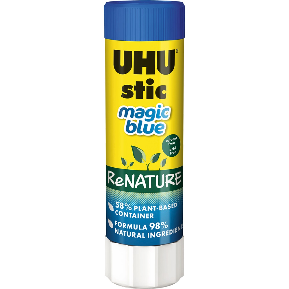 Image for UHU RE-NATURE MAGIC BLUE GLUE STICK 40G from Barkers Rubber Stamps & Office Products Depot