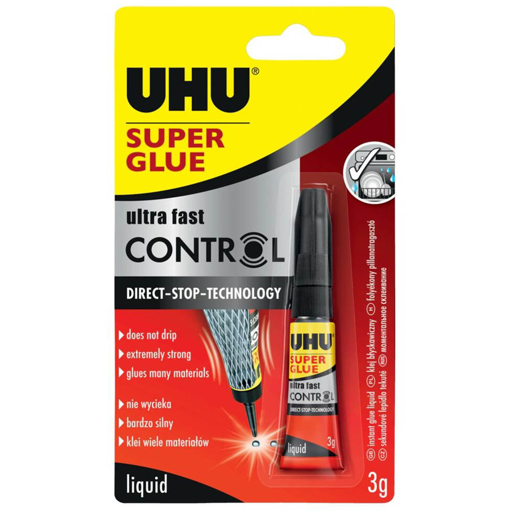 Image for UHU SUPER GLUE CONTROL 3G BLISTER CLEAR from Ross Office Supplies Office Products Depot