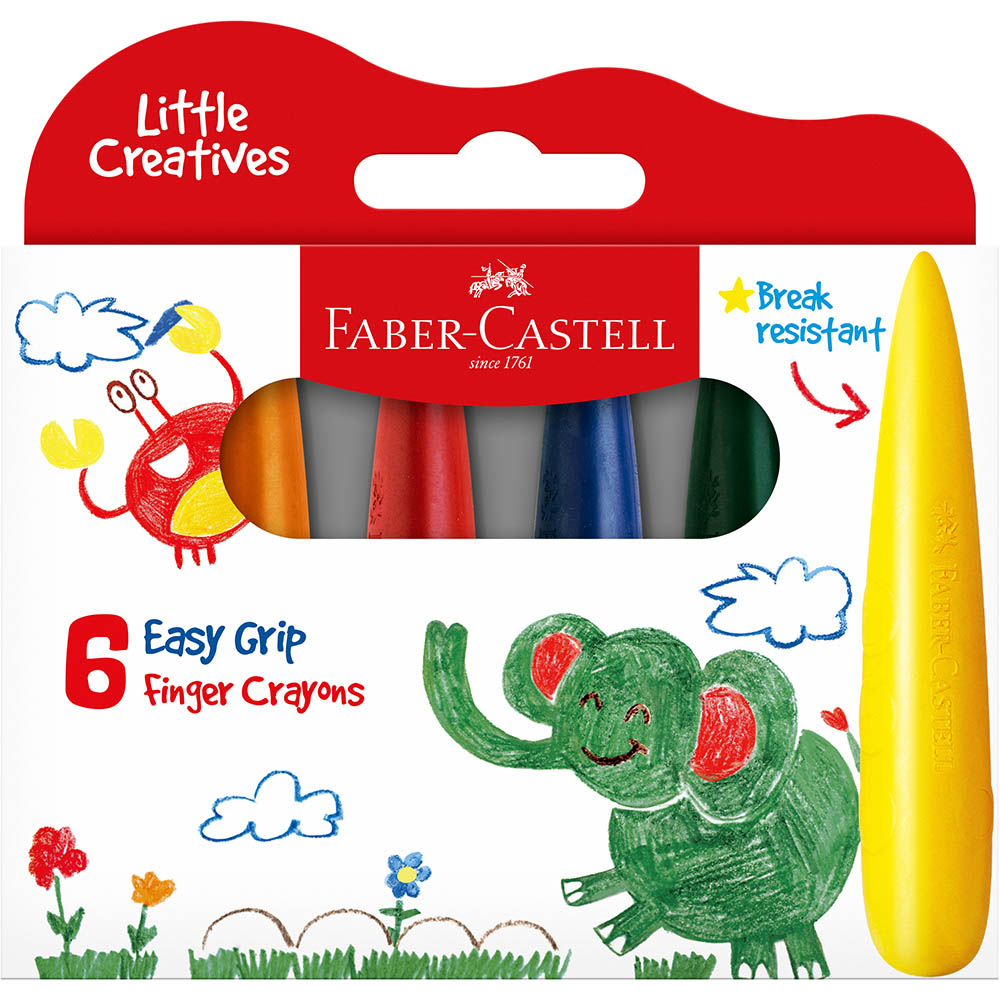 Image for FABER-CASTELL LITTLE CREATIVES EASY GRASP FINGER CRAYON SET 6 from Albany Office Products Depot