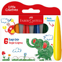 faber-castell little creatives easy grasp finger crayon set 6