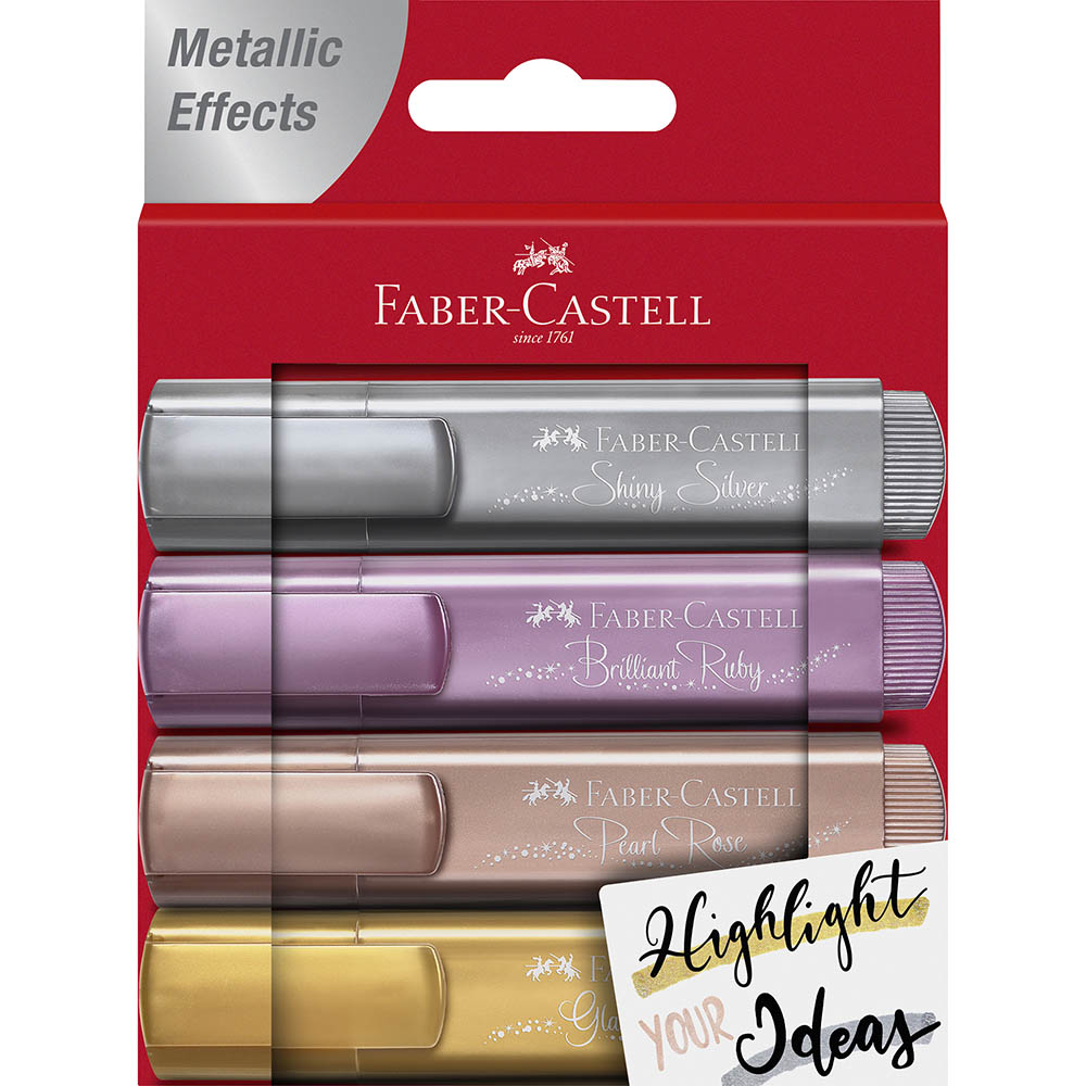 Image for FABER-CASTELL TEXTLINER HIGHLIGHTER METALLIC ASSORTED PACK 4 from MOE Office Products Depot Mackay & Whitsundays