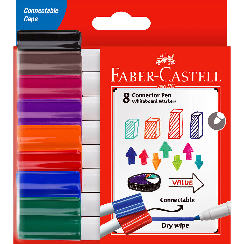 Image for FABER-CASTELL WHITEBOARD MARKERS BULLET 2MM ASSORTED WALLET 8 from Office Products Depot