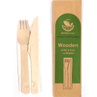envirochoice wooden cutlery set pack 100