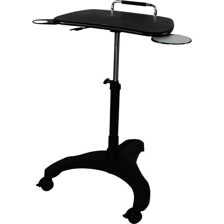 Image for SYLEX UPANATOM SIT STAND MOBILE LAPTOP DESK MOUSE TRAY / CUP HOLDER 600 X 385MM BLACK from Ross Office Supplies Office Products Depot