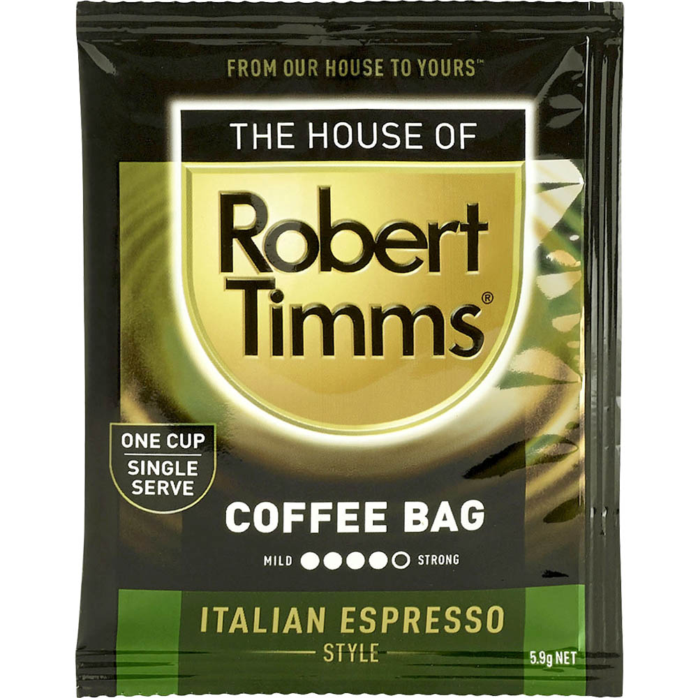 Image for ROBERT TIMMS COFFEE BAGS ITALIAN ESPRESSO PACK 100 from MOE Office Products Depot Mackay & Whitsundays