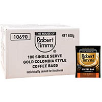 robert timms coffee bags gold colombia pack 100