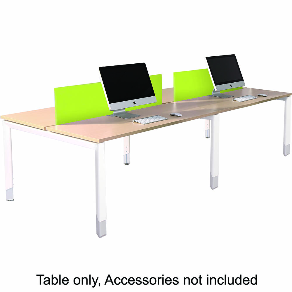Image for OBLIQUE HEIGHT ADJUSTABLE 4 PERSON BACK TO BACK DESK 2400 X 1500 X 720MM SNOW MAPLE from Office Products Depot Gold Coast