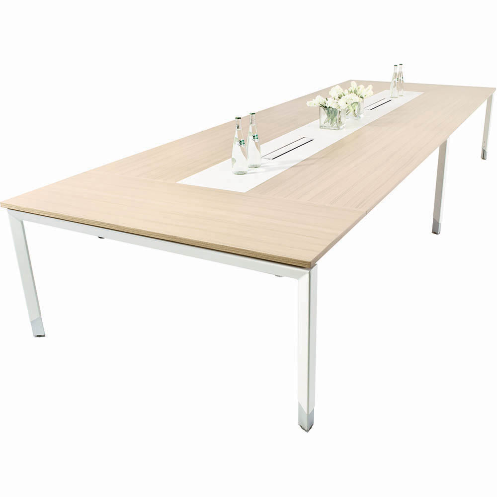 Image for OBLIQUE HEIGHT ADJUSTABLE BOARDROOM TABLE 2400 X 1200 X 720MM SNOW MAPLE from Margaret River Office Products Depot