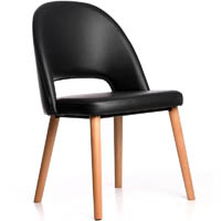 durafurn semifreddo chair trojan oak legs black vinyl seat