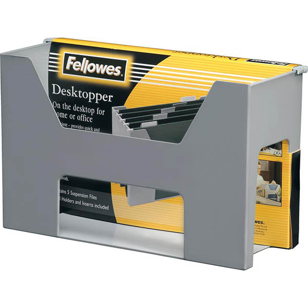 Image for FELLOWES ACCENTS DESKTOPPER WITH FILES AND TABS GREY from O'Donnells Office Products Depot