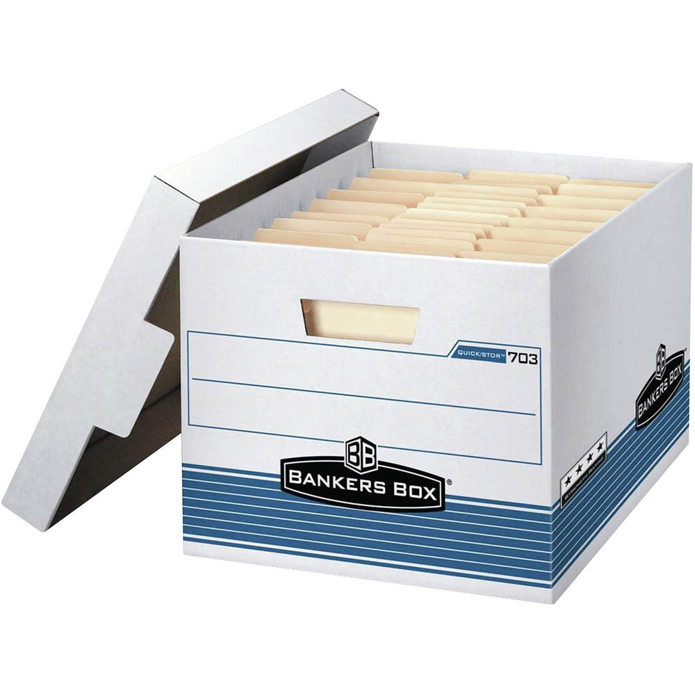 Image for FELLOWES 703 EXTRA STRENGTH BANKERS ARCHIVE BOX 262 X 311 X 391MM from O'Donnells Office Products Depot