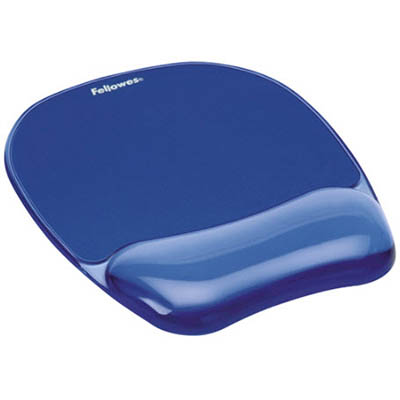Image for FELLOWES GEL CRYSTALS MOUSE PAD AND WRIST REST BLUE from Total Supplies Pty Ltd