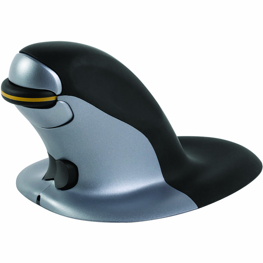 Image for PENGUIN AMBIDEXTROUS VERTICAL MOUSE WIRELESS LARGE BLACK/GREY from Ross Office Supplies Office Products Depot