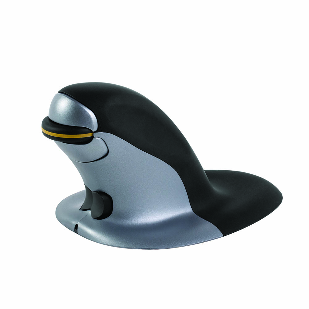 Image for PENGUIN AMBIDEXTROUS VERTICAL MOUSE WIRELESS SMALL BLACK/GREY from MOE Office Products Depot Mackay & Whitsundays