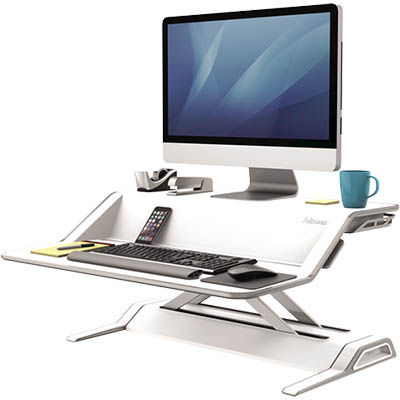 Image for FELLOWES LOTUS SIT STAND WORKSTATION 832 X 616MM WHITE from MOE Office Products Depot Mackay & Whitsundays