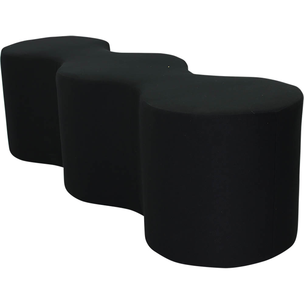 Image for SYLEX LAVA LOUNGE CHAIR TRIPLE STRAIGHT SHAPE BLACK from Total Supplies Pty Ltd