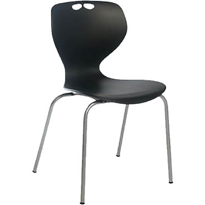 Image for SYLEX MATA 4-LEG STACKING CHAIR BLACK from Barkers Rubber Stamps & Office Products Depot