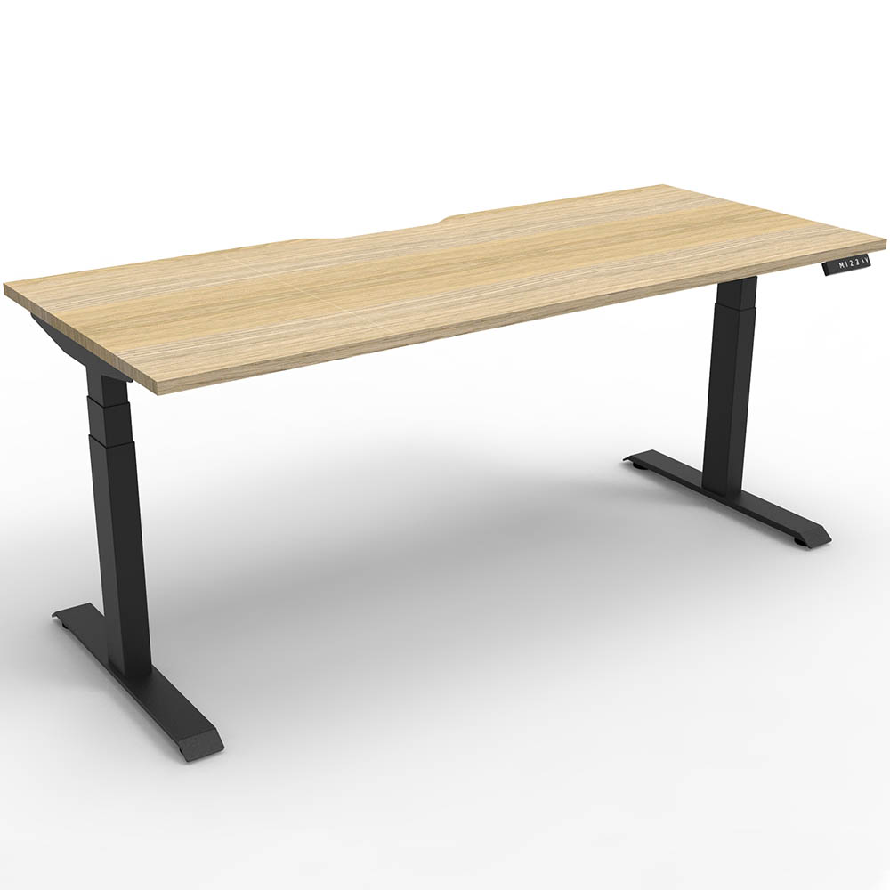 Image for RAPIDLINE BOOST PLUS HEIGHT ADJUSTABLE SINGLE SIDED WORKSTATION 1200 X 750MM NATURAL OAK TOP / BLACK FRAME from MOE Office Products Depot Mackay & Whitsundays