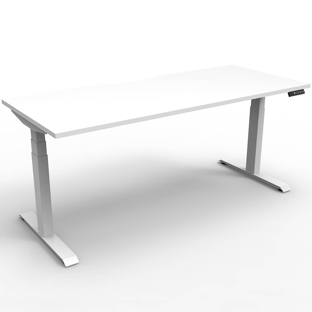 Image for RAPIDLINE BOOST PLUS HEIGHT ADJUSTABLE SINGLE SIDED WORKSTATION 1800 X 750MM NATURAL WHITE TOP / WHITE FRAME from Barkers Rubber Stamps & Office Products Depot