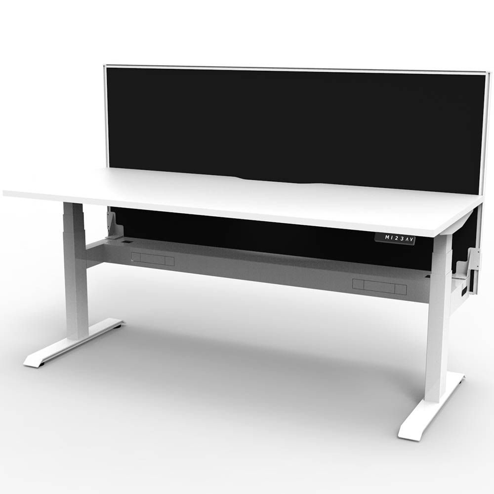 Image for RAPIDLINE BOOST PLUS HEIGHT ADJUSTABLE SINGLE SIDED WORKSTATION WITH SCREEN / CABLE TRAY 1200 X 750MM NATURAL WHITE TOP / WHITE from MOE Office Products Depot Mackay & Whitsundays
