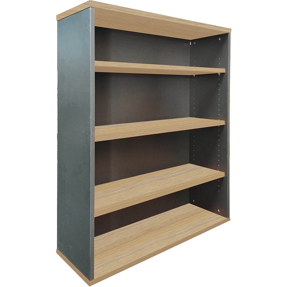 Image for RAPID WORKER BOOKCASE 3 SHELF 900 X 315 X 1200MM OAK/IRONSTONE from Office Business Office Products Depot
