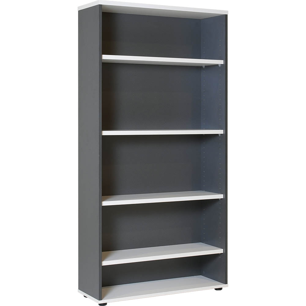 Image for RAPID WORKER BOOKCASE 4 SHELF 900 X 315 X 1800MM WHITE/IRONSTONE from Office Products Depot