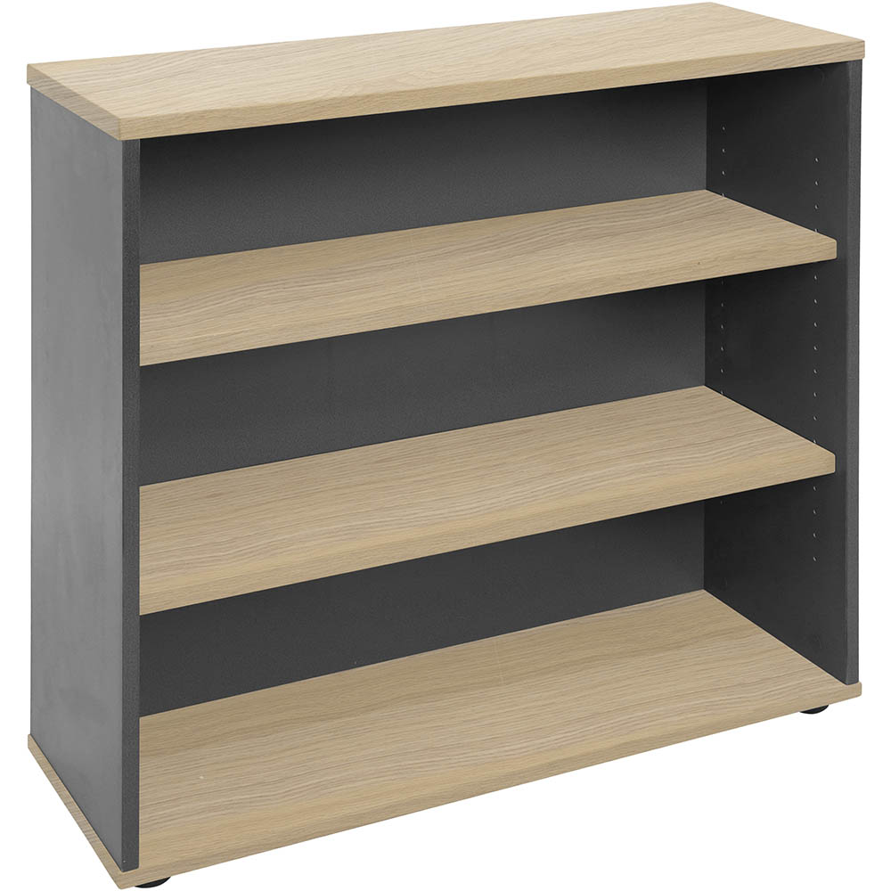 Image for RAPID WORKER BOOKCASE 3 SHELF 900 X 315 X 900MM OAK/IRONSTONE from Office Business Office Products Depot