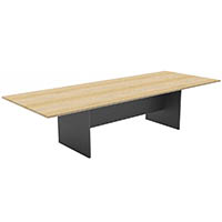 rapid worker boardroom table 3200 x 1200mm oak/ironstone